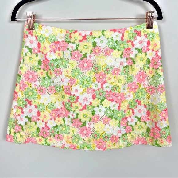 LILLY PULITZER FLORAL LACE MINI SKIRT SIZE 2 STYLE 48579W - Picture 6 of 16